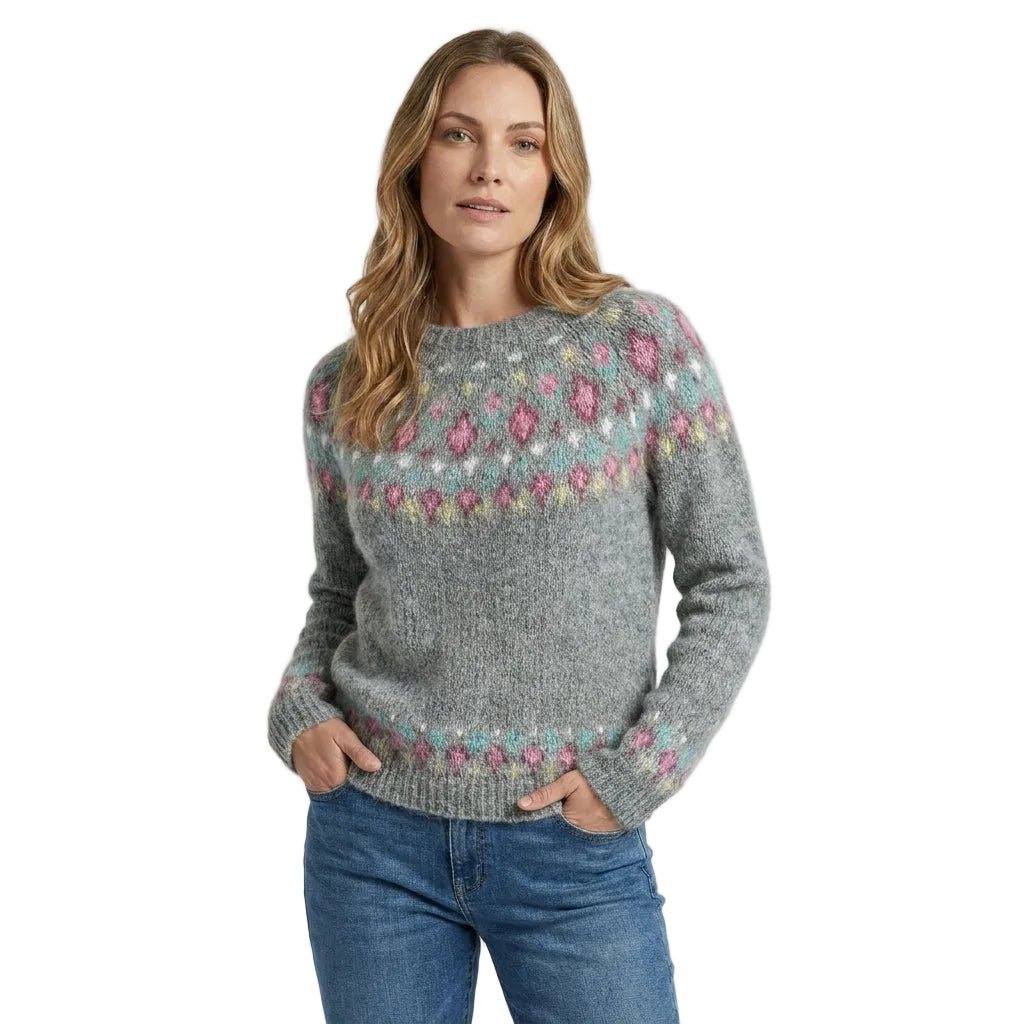 Pulover de damă cu model geometric 1
