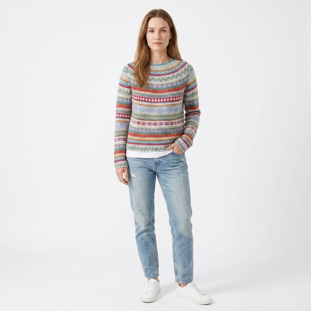 Pulover vintage pentru femei cu design retro 2