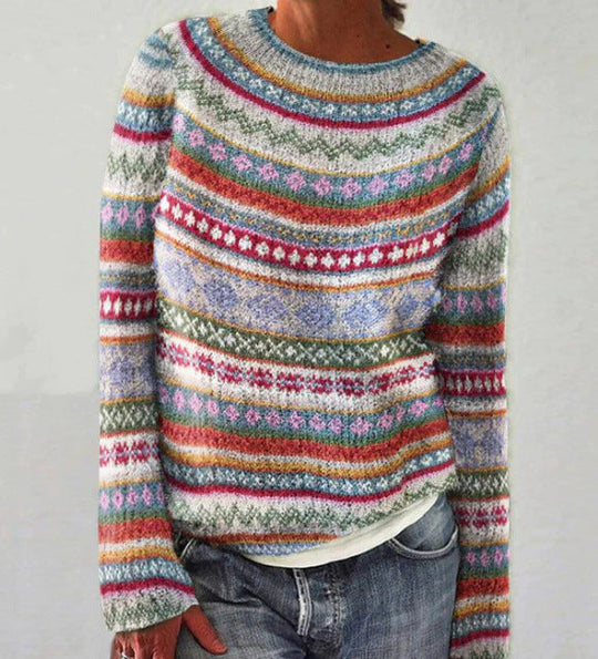 Pulover vintage pentru femei cu design retro 3