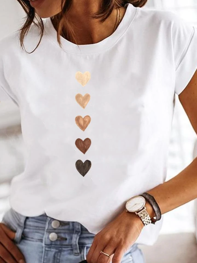 Variant image for Kvinders T-shirt Slim Fit Print 100% Bomuld-4