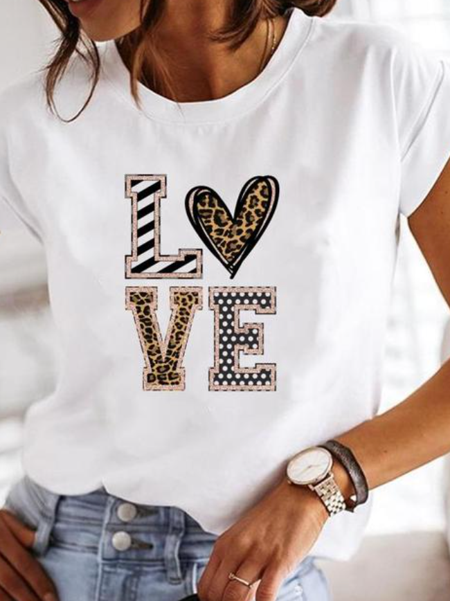 Variant image for Kvinders T-shirt Slim Fit Print 100% Bomuld-19