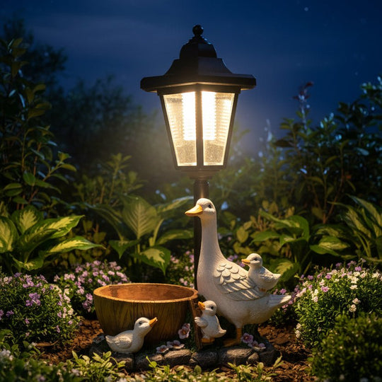Rață Decorativă Solară pentru Grădină cu Iluminare Blândă 0