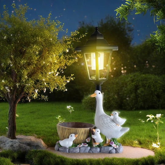 Rață Decorativă Solară pentru Grădină cu Iluminare Blândă 2
