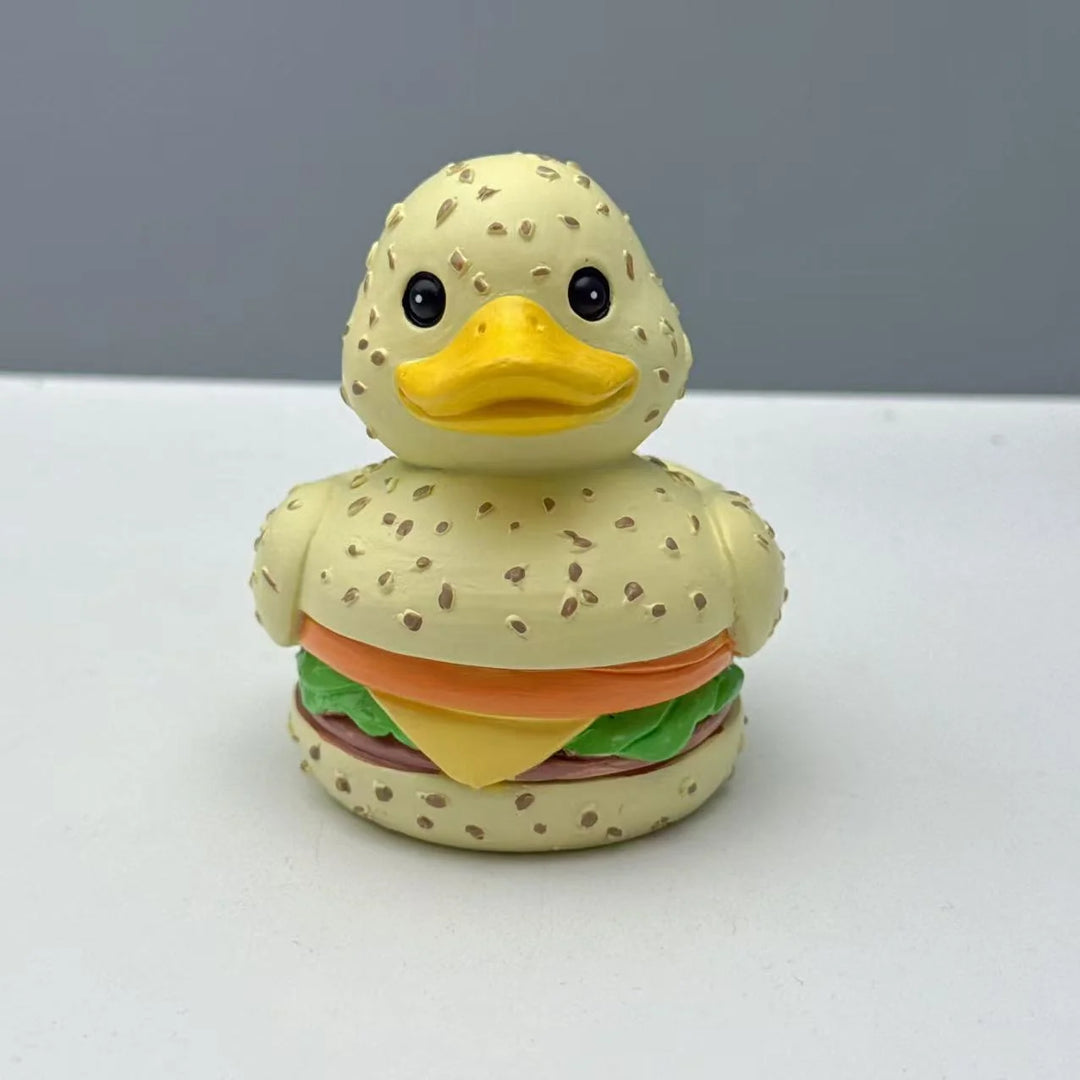 Rățușcă de Cauciuc Amuzantă în Formă de Hamburger pentru Copii și Adulți 1