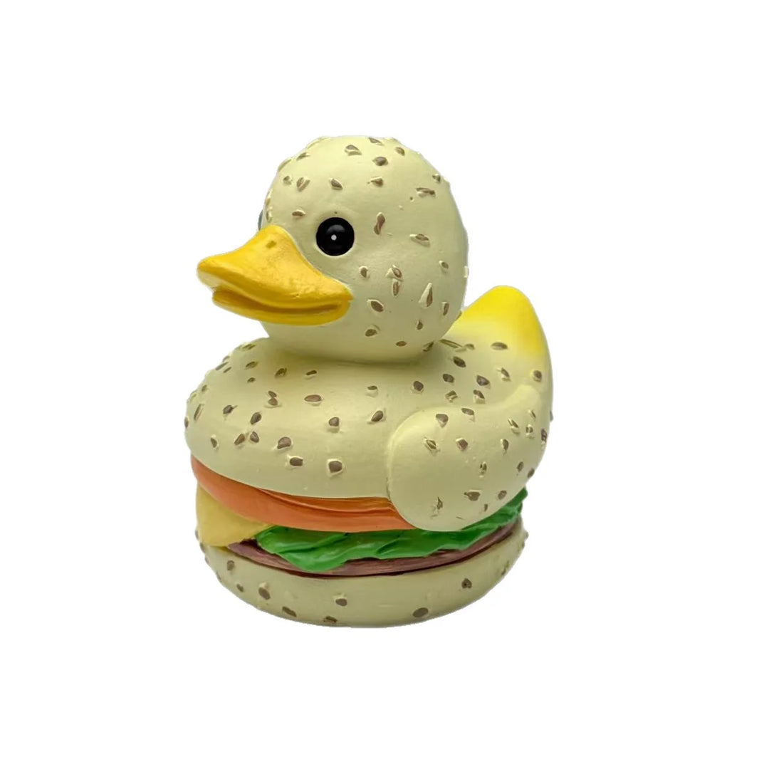 Rățușcă de Cauciuc Amuzantă în Formă de Hamburger pentru Copii și Adulți 4