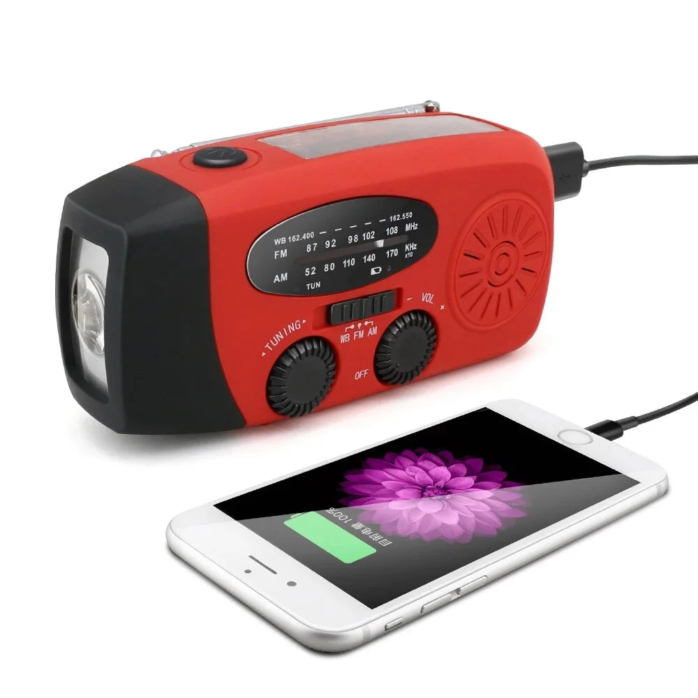 Radio de Urgență Solar pentru Camping cu Lanternă LED 9