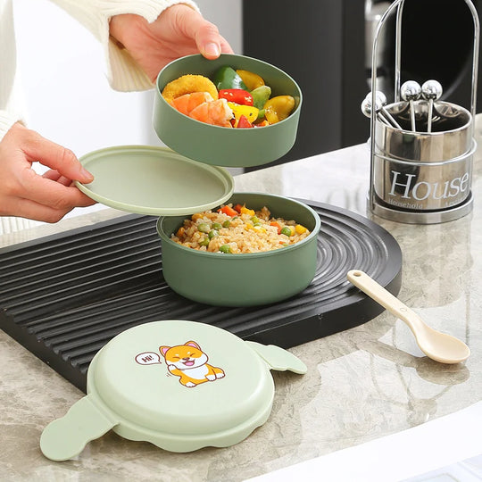 Recipient Bento pentru depozitarea alimentelor cu design tematic de desene animate 3