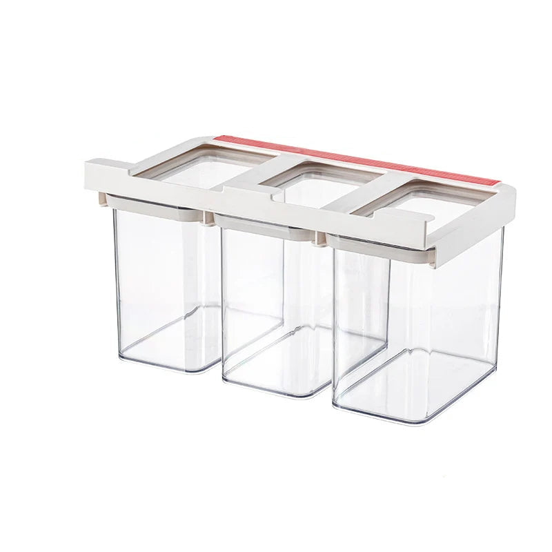 Recipient De Depozitare Triplu Modular Cu Compartimente Detașabile Pentru Bucătărie 0