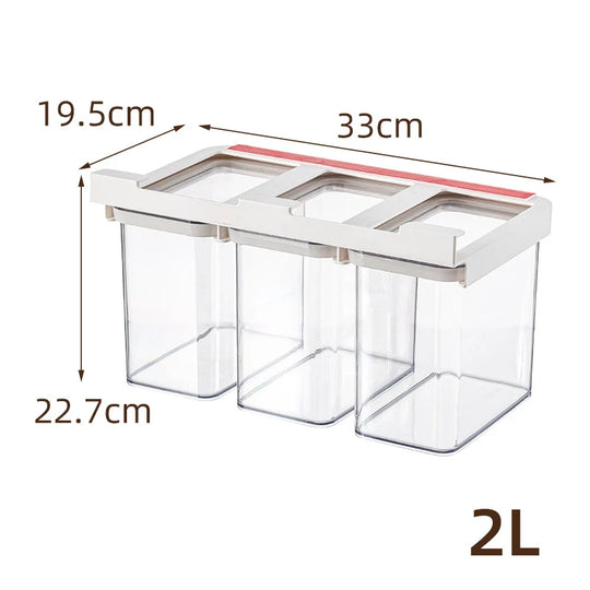 Recipient De Depozitare Triplu Modular Cu Compartimente Detașabile Pentru Bucătărie 5
