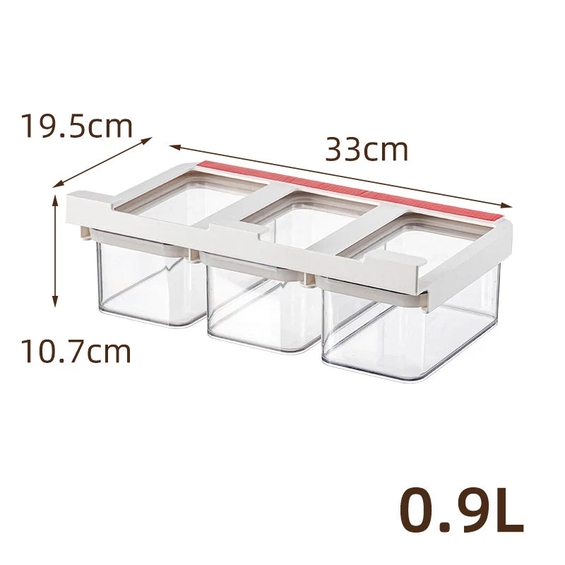 Recipient De Depozitare Triplu Modular Cu Compartimente Detașabile Pentru Bucătărie 8