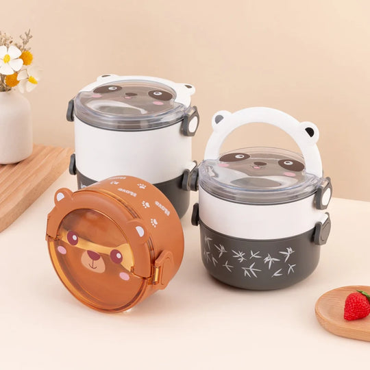 Recipient pentru depozitarea alimentelor cu design panda pentru copii și adulți 3