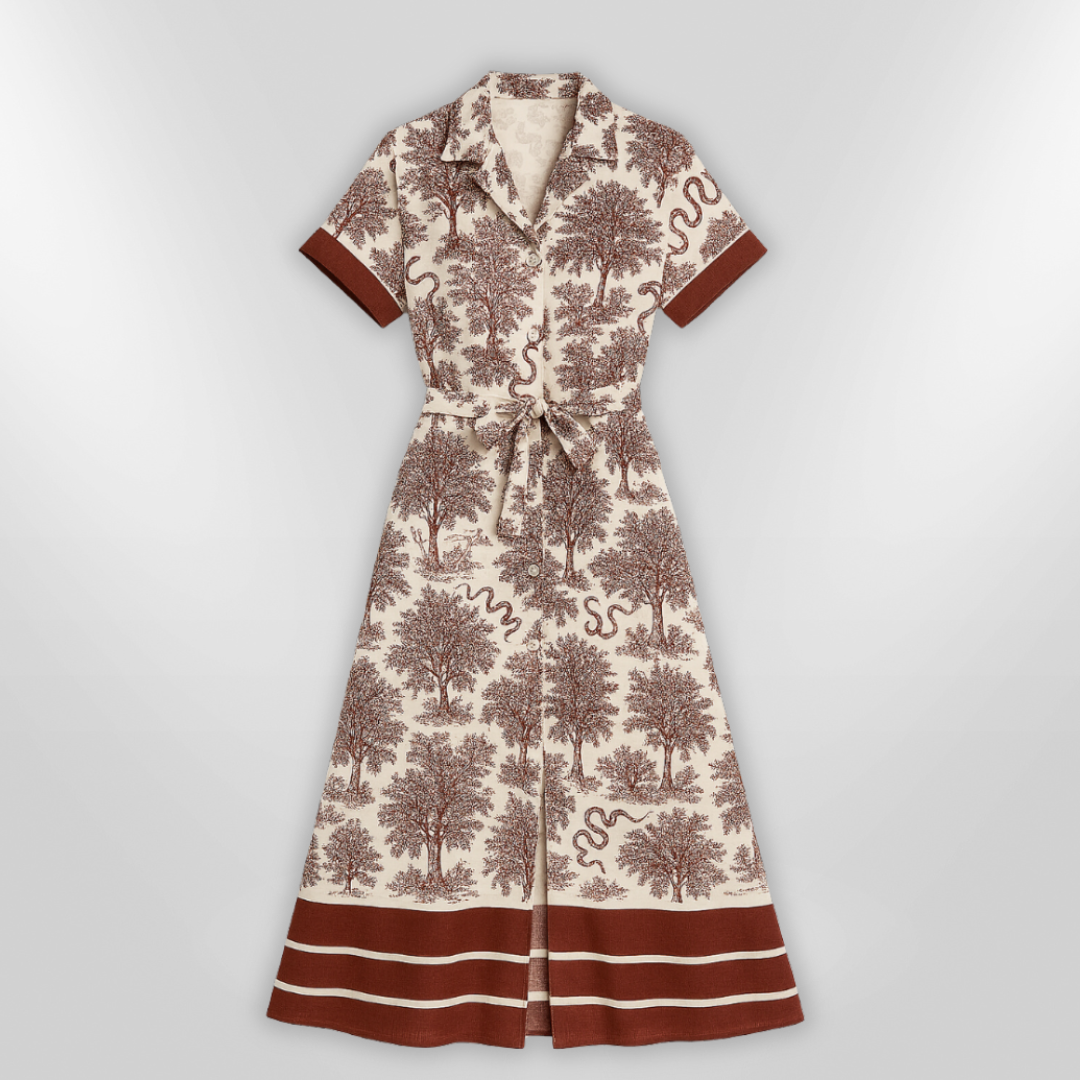 Robe Décontractée Imprimée Femme en Tissu Léger 3