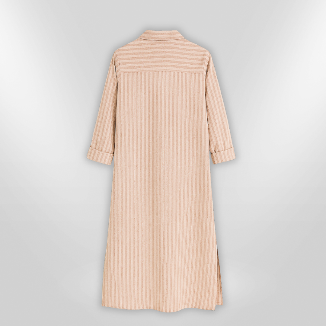 Robe Femme Chemise Rayée Décontractée Coton 3