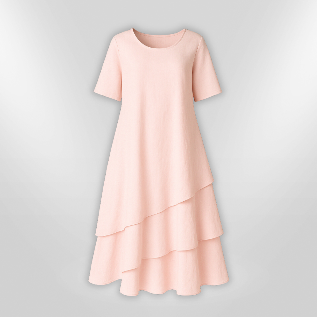 Robe Femme Élégante à Étages en Coton 3