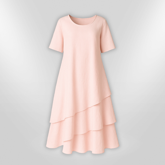 Robe Femme Élégante à Étages en Coton 3