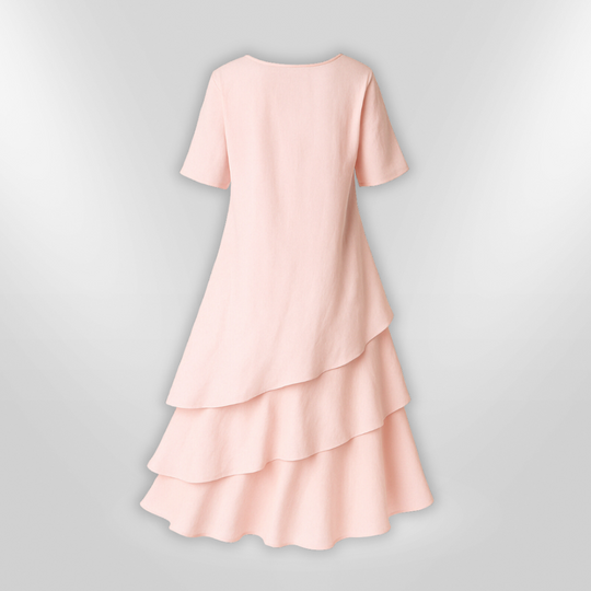 Robe Femme Élégante à Étages en Coton 4
