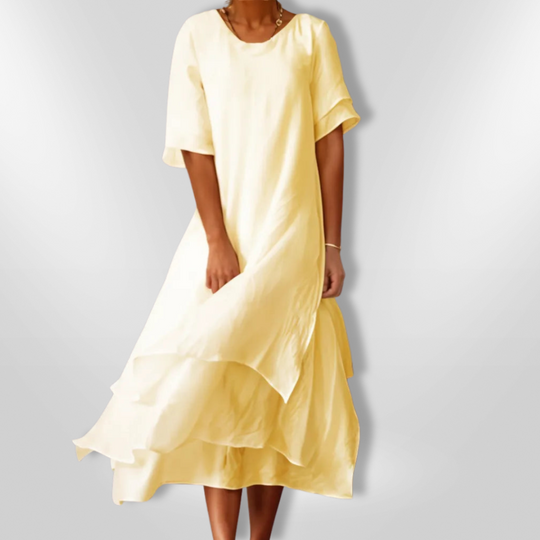 Robe Femme Élégante à Étages en Coton 6