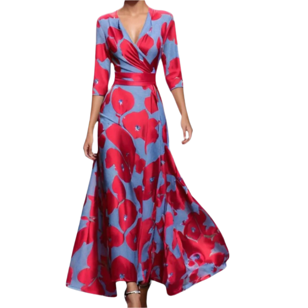 Robe Femme Élégante à Motifs Floraux en Tissu Léger 0