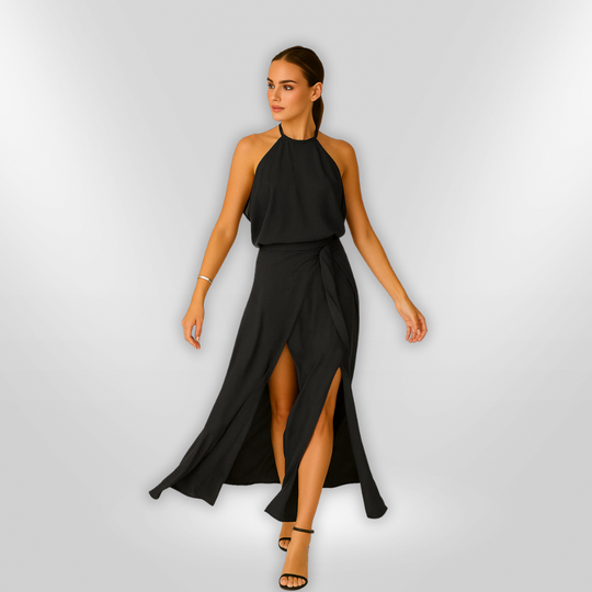 Robe à Épaules Ouvertes Femme Chic en Tissu Léger 1