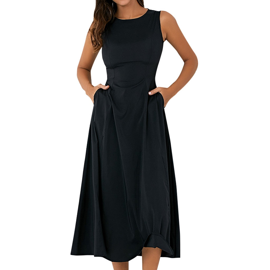 Rochie Bandaj Neagră Fără Mâneci