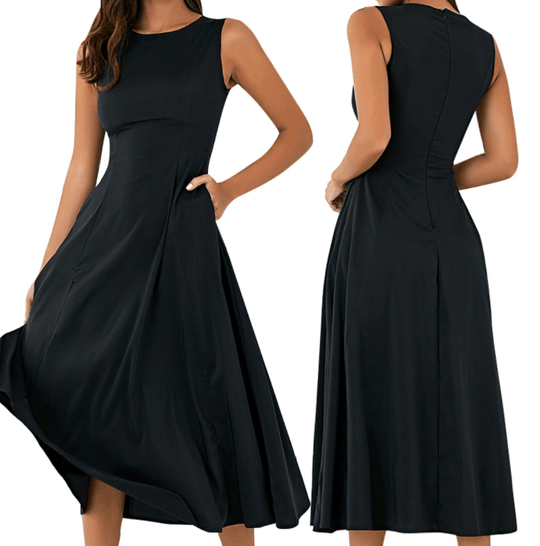 Rochie Bandaj Neagră Fără Mâneci
