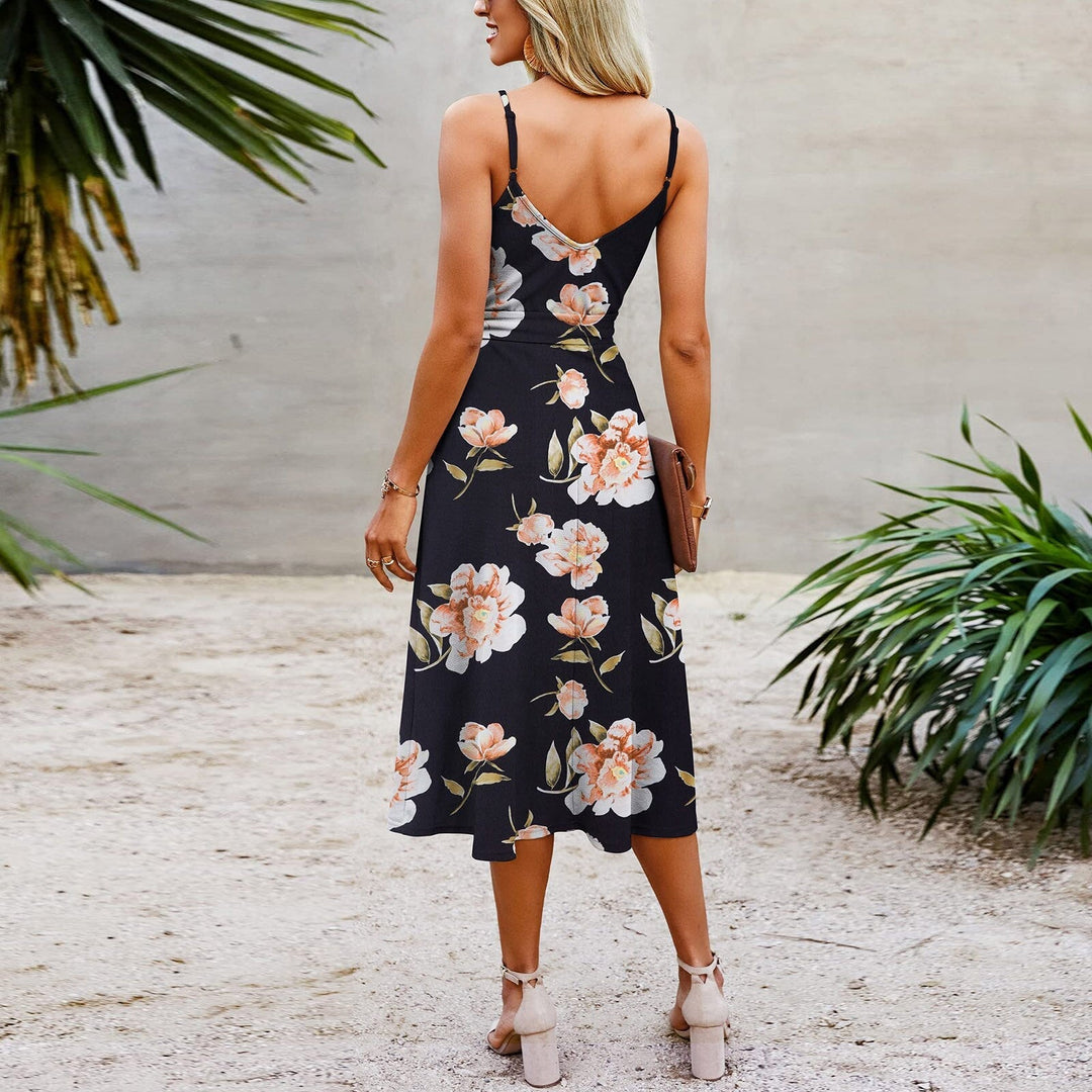 Rochie Cu Bretele Și Imprimeu Floral