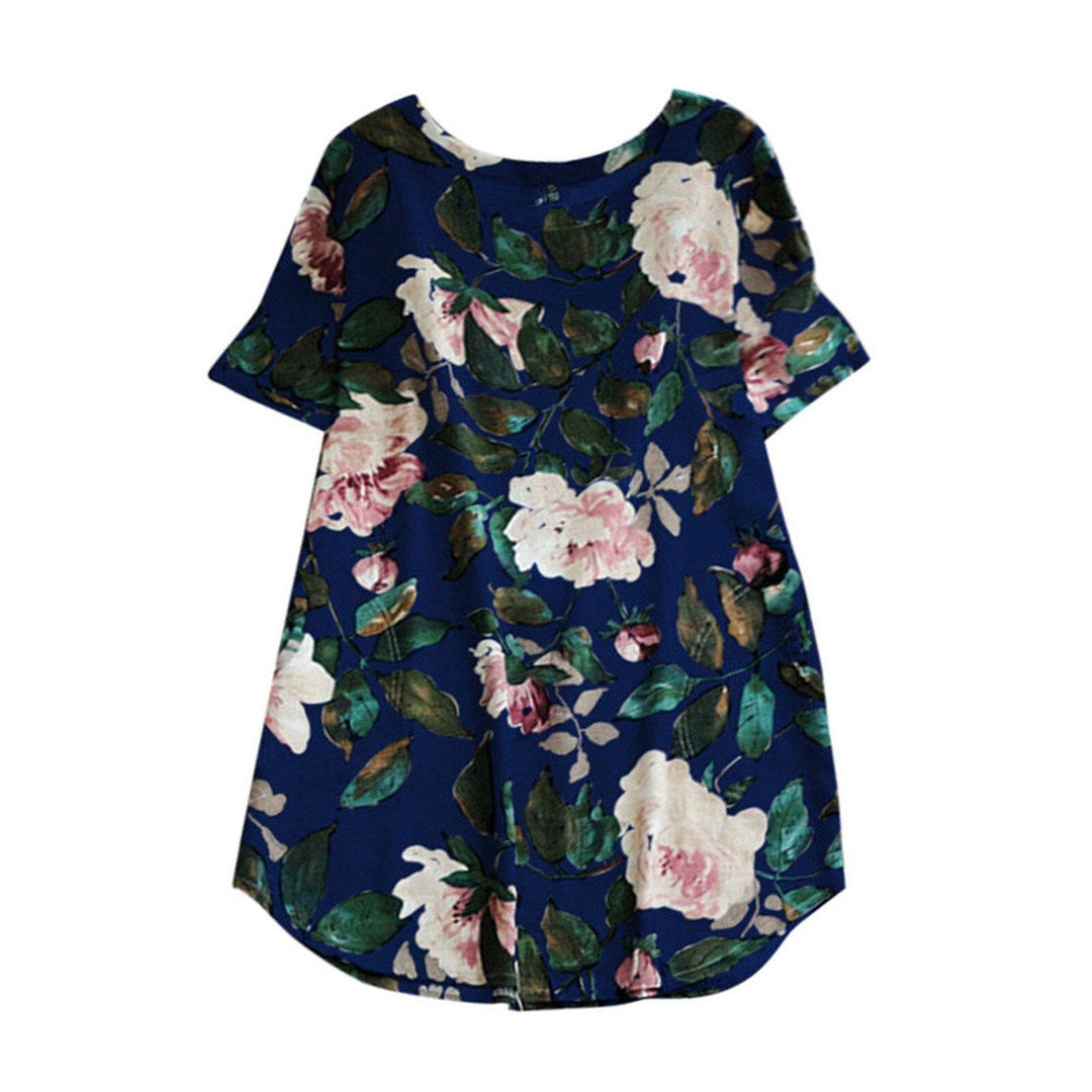 Rochie Cu Mâneci Scurte Și Imprimeu Floral