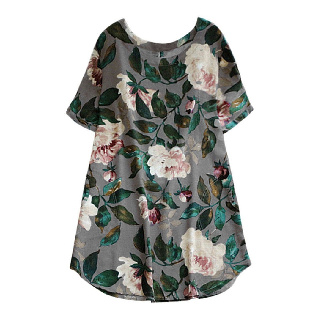Rochie Cu Mâneci Scurte Și Imprimeu Floral