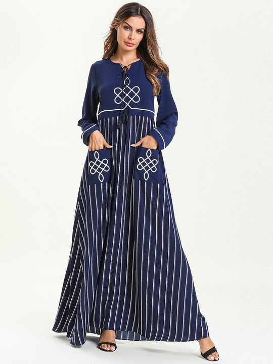 Rochie Maxi Kaftan Cu Mâneci Lungi