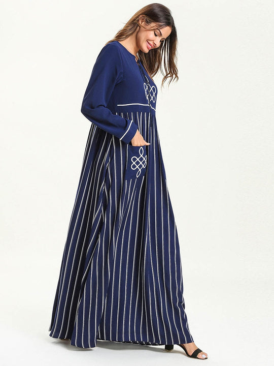 Rochie Maxi Kaftan Cu Mâneci Lungi