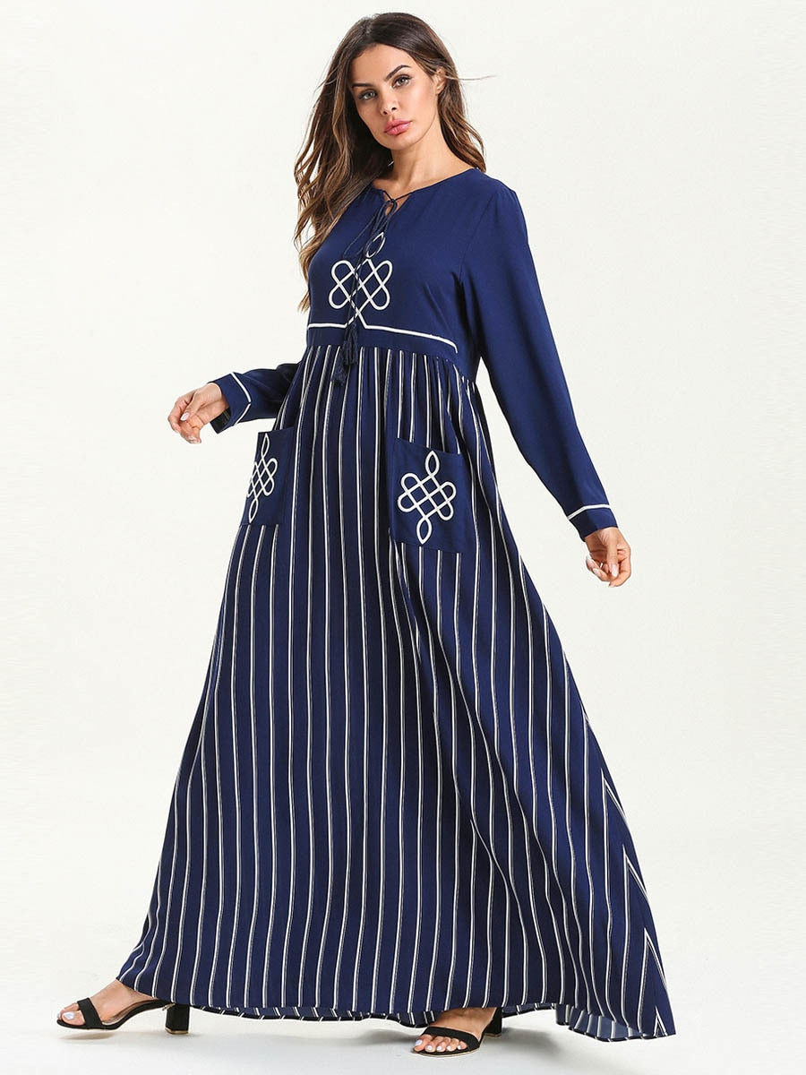 Rochie Maxi Kaftan Cu Mâneci Lungi