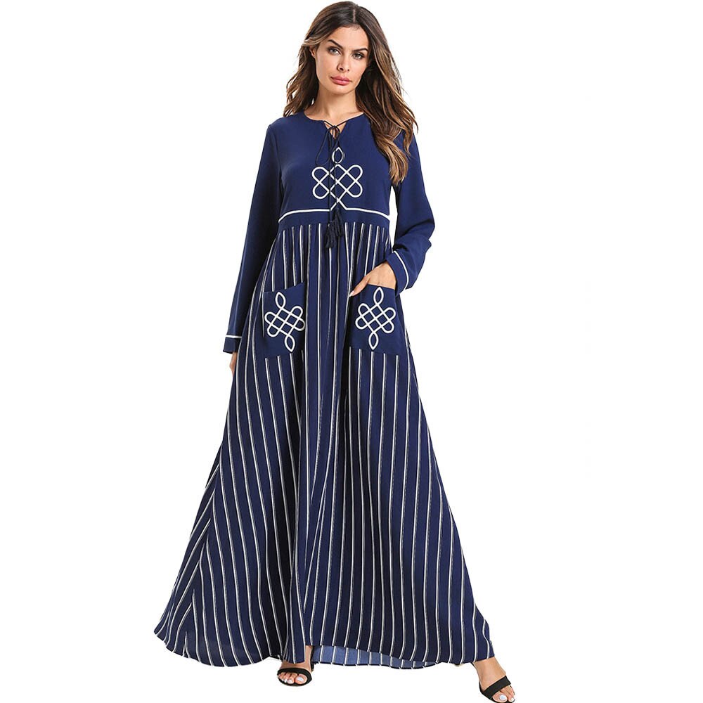 Rochie Maxi Kaftan Cu Mâneci Lungi