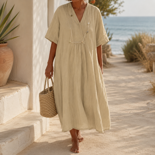 Rochie de Vară în A cu Decolteu în V pentru Femei, Rochii Vaporoase de Vară 6