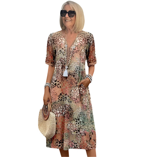 Rochie de vară boemă pentru femei, design casual ușor 0