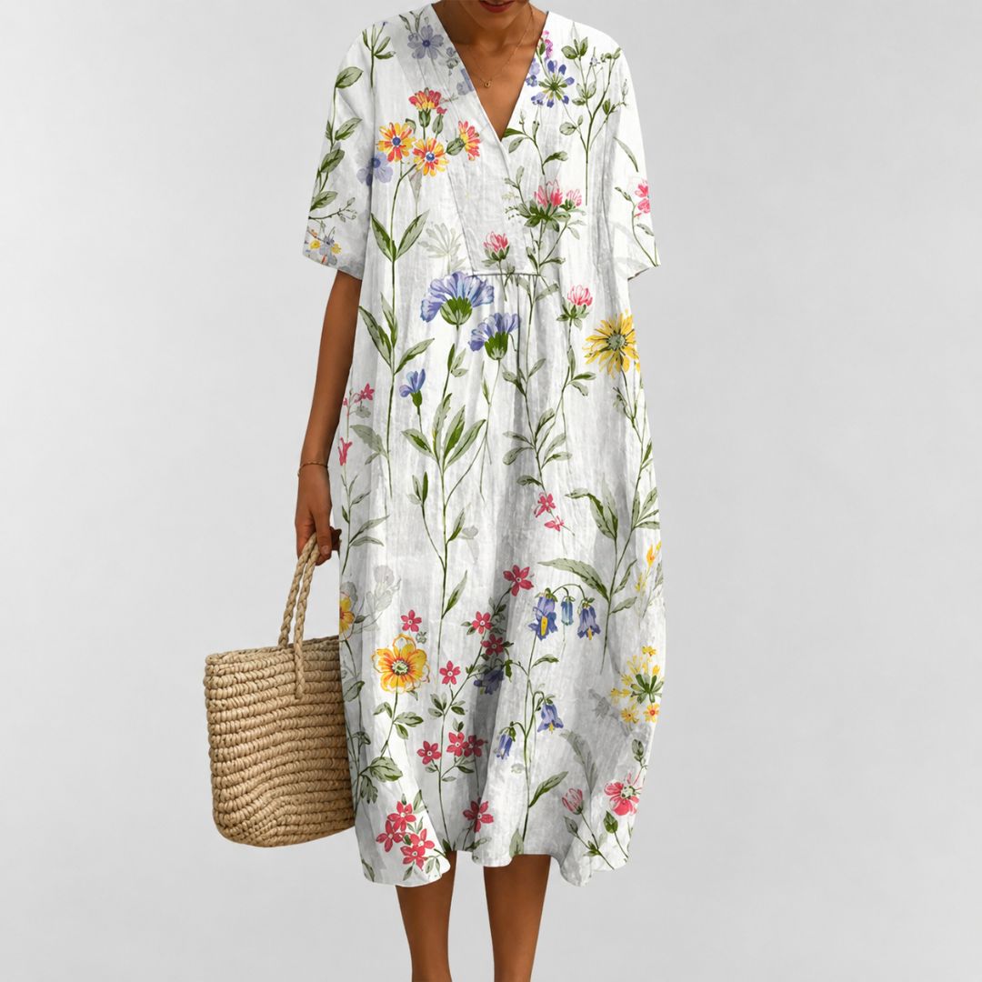 Rochie de vară cu imprimeu floral lejer pentru femei 1