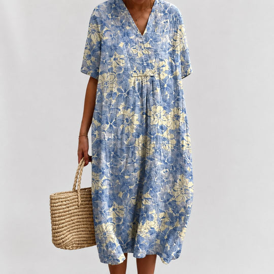 Rochie de vară cu imprimeu floral lejer pentru femei 12