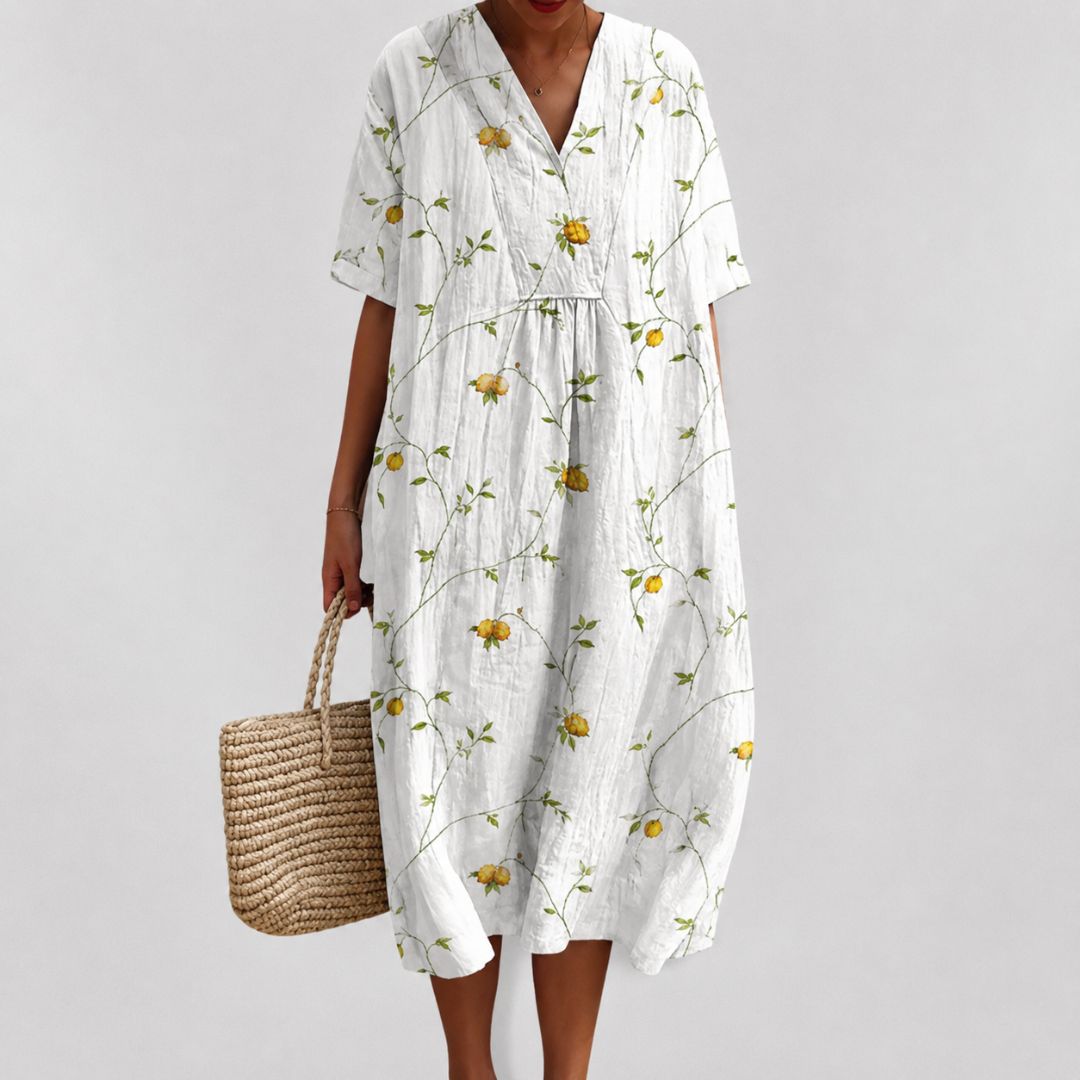 Rochie de vară cu imprimeu floral lejer pentru femei 2