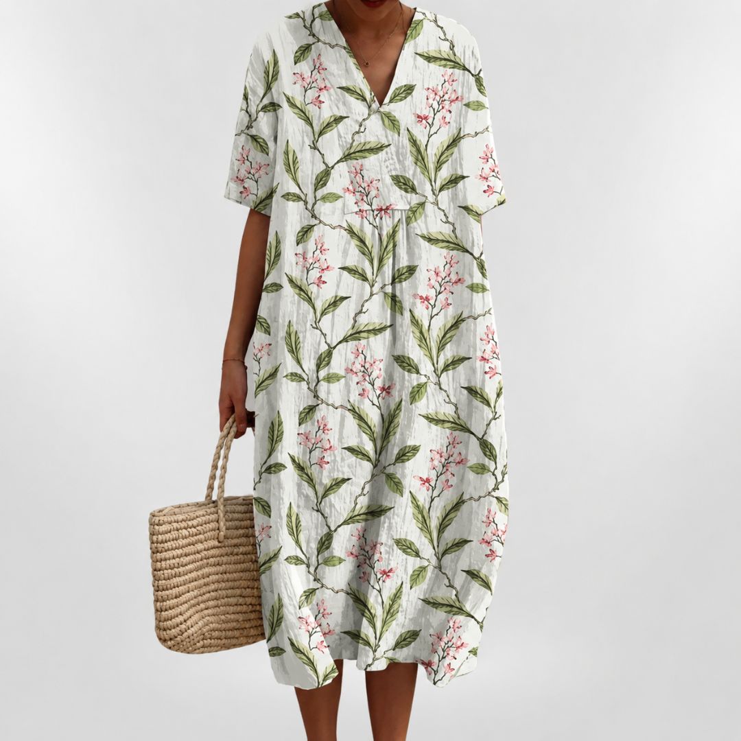 Rochie de vară cu imprimeu floral lejer pentru femei 3