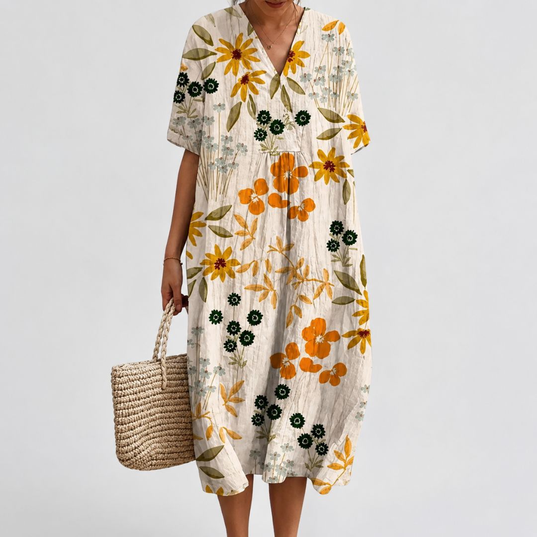 Rochie de vară cu imprimeu floral lejer pentru femei 4
