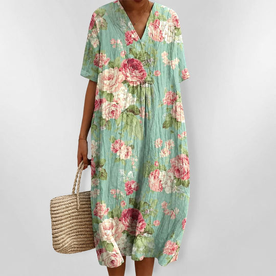 Rochie de vară cu imprimeu floral lejer pentru femei 8
