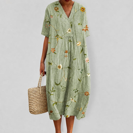 Rochie de vară cu imprimeu floral lejer pentru femei 9