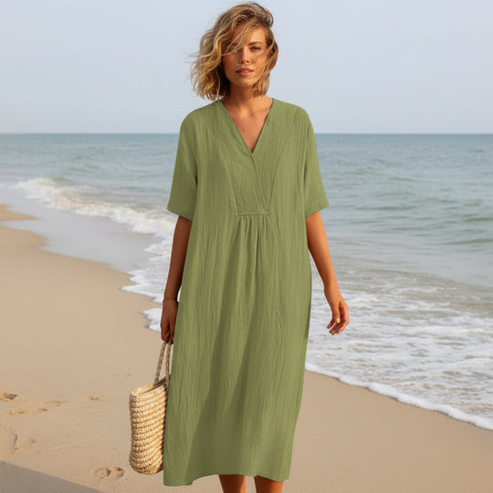 Rochie de vară pentru femei cu decolteu în V 2