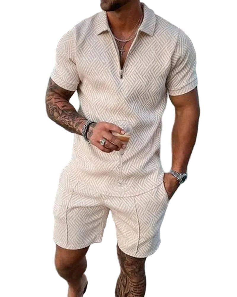 Herre Sæt T-shirt og Shorts Casual 100% Bomuld Komfortabel-1