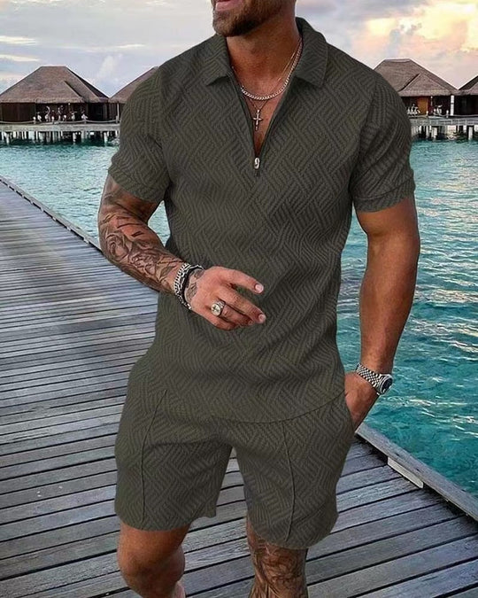 Variant image for Herre Sæt T-shirt og Shorts Casual 100% Bomuld Komfortabel-25