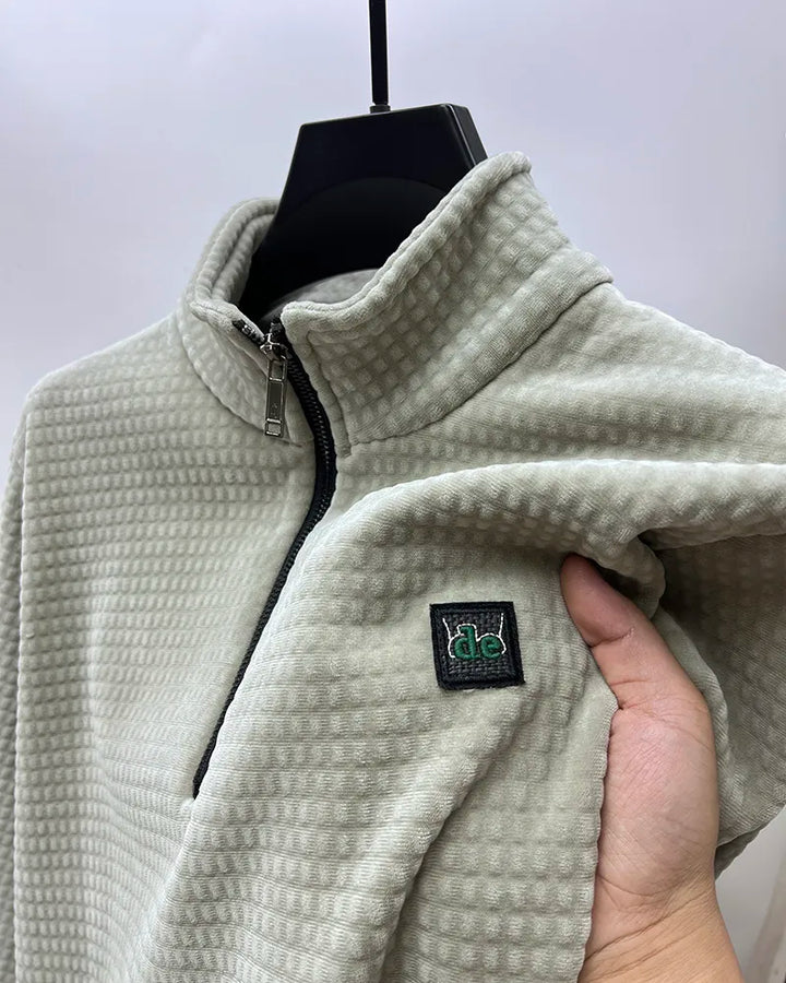 Herre Trøje Halv Zipper Alpaka Fleece til Mænd-1