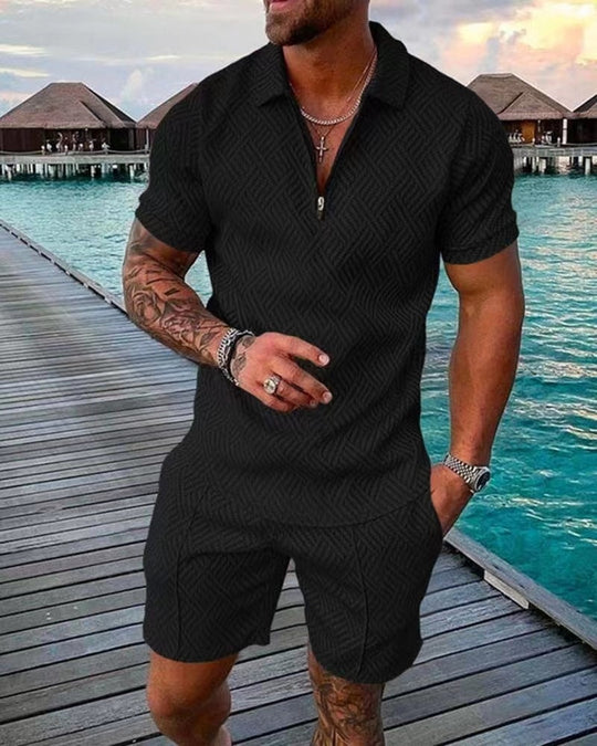 Variant image for Herre Sæt T-shirt og Shorts Casual 100% Bomuld Komfortabel-9