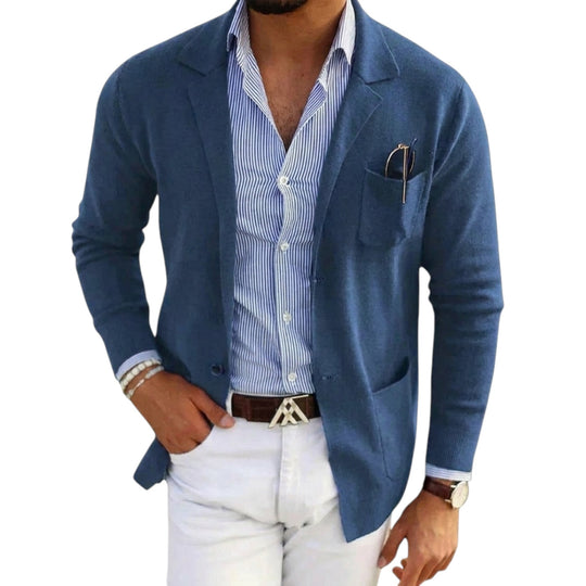 Sacou bărbătesc cu guler de jachetă, stil clasic 3