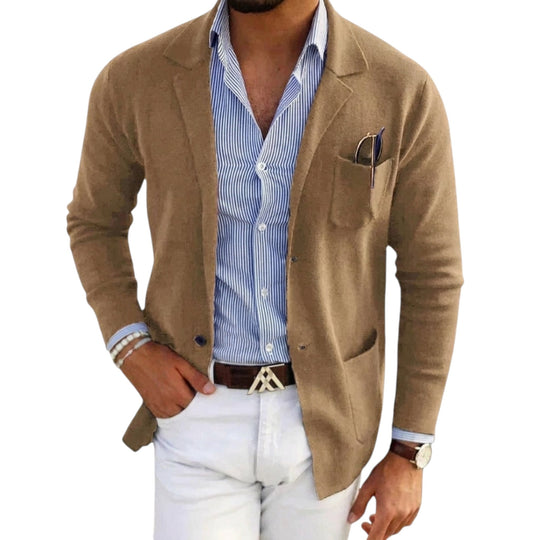 Sacou bărbătesc cu guler de jachetă, stil clasic 4