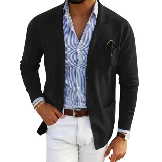 Sacou bărbătesc cu guler de jachetă, stil clasic 5