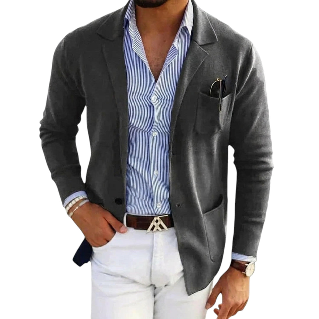 Sacou bărbătesc cu guler de jachetă, stil clasic 6